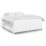 Cumpara ieftin Cadru de pat, alb, 200x200 cm, piele ecologica