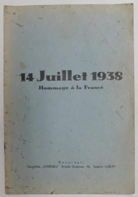 14 JUILLET 1938 , HOMMAGE A LA FRANCE foto