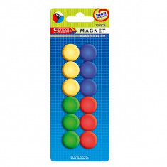 Magneti colorati pentru tabla magnetica, diametru 22mm, set 12 bucati foto