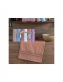 Set 6 prosoape mici de fata, bucatarie sau maini cu model cu dungi incrucisate