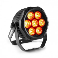 Beamz Professional BWA410, LED PAR, 7 x 10 W, 4 in 1 diode LED, RGBW, impermeabil, negru foto