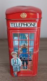 S - Pusculita metalica - tip cabina telefonica din Londra - piesa de colectie