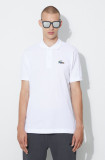 Lacoste polo de bumbac x Netflix culoarea alb, cu imprimeu PH7057-VIR