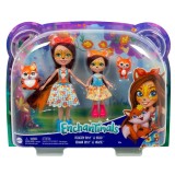 ENCHANTIMALS SET PAPUSI SURORI SI ANIMALUTELE LOR FELICITY FOX SI FLICK SI, Mattel