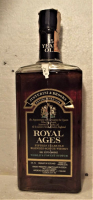 whisky ROYAL AGES, 15YO, IMP. DATEO ITALY, CL. 75 gr 43 ANII 1960 foto