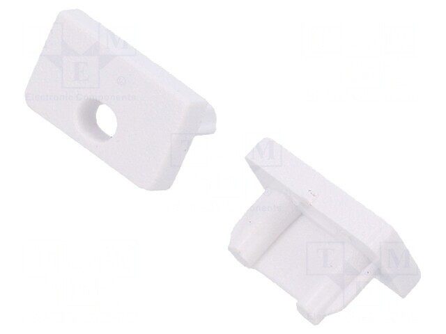 Obturator Alb pentru Profile LED, Set 20 Bucăți, ABS SLIM8