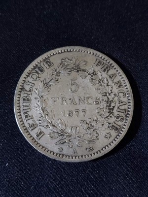 Franța 1877 A - 5 franci - Monedă de argint foto