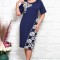 Rochie de Ocazie cu broderie Blis Bleumarin - 46Marimea