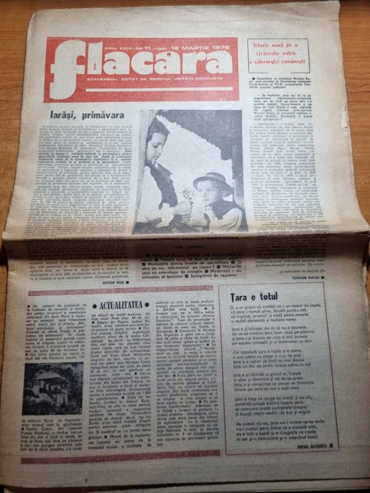 flacara 16 martie 1978-grigoras dinicu memorii,interviu mircea sandu