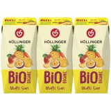 Nectar Hollinger Sunrise Multi 3x200ml Bio, Amestec 7 Fructe, Fara Zahar Adaugat, Cu Pai