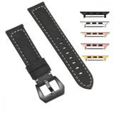 Curea piele naturalacompatibila Apple Watch 9|8|7|6|5|4|3|2|1 Series, 49mm|45mm|44mm|42mm, Negru Mat