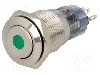 Intrerupator anti-vandalism, ON-(ON), ?16mm, ONPOW, LAS2-GQF-11D/G12V/S-P foto