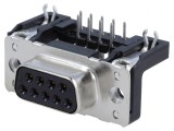 Conector D-Sub 9 Pin Soclu Mamă 90&deg; THT M3