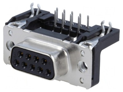 Conector D-Sub 9 Pin Soclu Mamă 90&amp;deg; THT M3 foto
