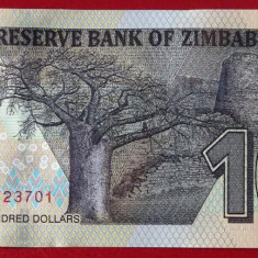 Zimbabwe 100 $ Dollars 2020 (2022) UNC necirculata **