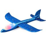 Avion planor polistiren 47 cm cu led frontal, albastru &acirc; jucarie outdoor copii