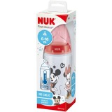 Biberon Minnie Nuk First Choice+, Polipropilena, 300ml, Tetina Silicon 6-18 Luni, Orificiu Mediu, Fara Bpa