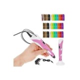 Cumpara ieftin Creion 3D Dactylion Roz, 155m Filament PLA/ABS, LCD, 50 Tipare, Joc Creativ, Educativ, Copii/Adulti