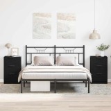 VidaXL Noptieras 2 piese Stejar Negru 40x65x65 cm Fabricat din Lemn Prelucrat