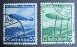 Serie Completă 2 Timbre Germania Al Treilea Reich 1936 Dirijabil LZ 129 Hindenburg Poșta Aeriană Ștampilat - A007