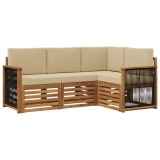 vidaXL Seturi de canapele cu pernă 4 pcs Lemn Solid de Acacia 3384294