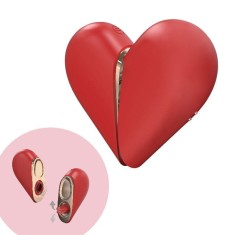 Stimulator clitoris 2 &icirc;n 1 XOCOON Heartbreaker, &icirc;n formă de inimă, cu funcție de simulare sex oral, 8 funcții de vibrație, roșu