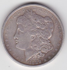 SUA USA 1 MORGAN DOLAR DOLLAR 1889 foto