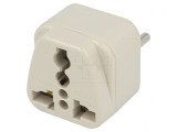 Adaptor Alb 2P PE 250VAC 10A Tip L 3 Pin