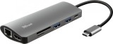 Cumpara ieftin Adaptor multiport Trust Dalyx 7-in-1 23775, USB-C