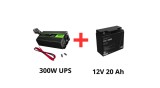 Green Cell Alimentare ne&icirc;ntreruptibilă pentru pompe de circulație 300W + acumulator 20Ah