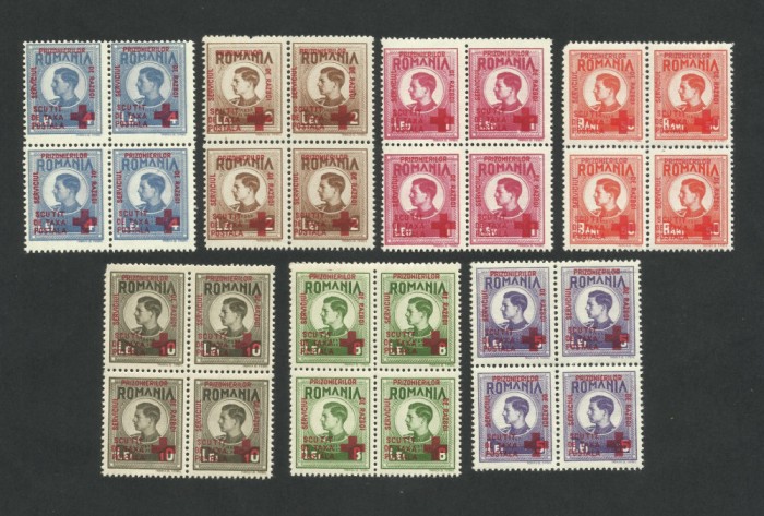 1946 MIHAI SERVICIUL PRIZONIERILOR DE RAZBOI SCUTIT TAXA POSTALA SUPRA. MNH x4