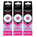Set 3 cutii cu 3 mingi tenis de masa Butterfly *** R40+ ITTF, 9 bucati, albe