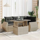 VidaXL Set canapele de grădină cu perne, 6 piese gri deschis poliratan