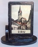 Microvedere-bibelou Sibiu Brasov RPR 1964, Plastic, Coop. Arta Manuala Sibiu, 36x23x37mm
