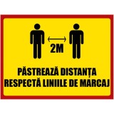 Autocolant Preventie COVID - Pastreaza Distanta - 40x30 cm