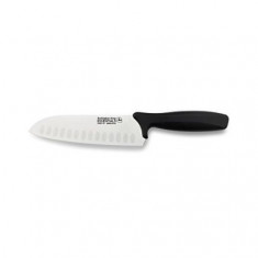 Cuțit Santoku Rockingham Forge Essentials cu lamă din oțel inoxidabil, 16,5 cm, negru