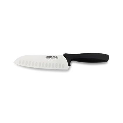 Cuțit Santoku Rockingham Forge Essentials cu lamă din oțel inoxidabil, 16,5 cm, negru