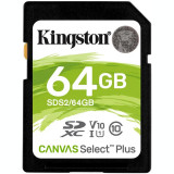 Card memorie SD KINGSTON 64 GB SDHC clasa 10 standard UHS-I U1 &amp;quot;SDS2/64GB&amp;quot;