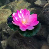 Lampa solara LED de gradina, plutitoare pe apa, floare de nufar roz, 18x18x6cm Household NewTrend