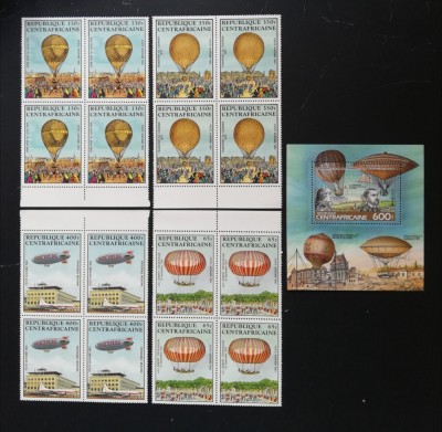 R.CENTRAFRICA -BALOANE-1 SERIE 4 V.IN BLOC DE 4+1 S/SH.-MNH**- R CAF 191C foto