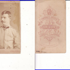 CDV, Foto cabinet Karl Hahn- epoca carton Craiova-militar