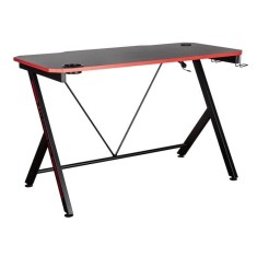 Birou Gaming Ergonomic i-JMB G120, Negru cu Elemente Roz, 120x60x76 cm
