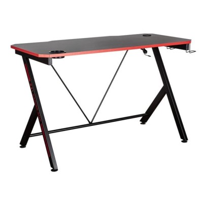 Birou Gaming Ergonomic i-JMB G120, Negru cu Elemente Roz, 120x60x76 cm foto