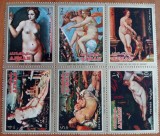 AJMAN-'' Picturi Celebre-NUDURI''--Bloc de 6v.--MNH-.Nestampilat-vezi-Scan