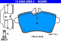ATE 13.0460-2885.2 set placute frana,frana disc foto
