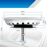 Set 2 sita scurgere pentru chiuveta de bucatarie, JENUOS&reg;, pentru Protectie Anti Infundare Scurgere Sifon, Cada, Pardoseala, Baie sau Bucatarie, inox,
