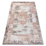 Covor CORE W9797 Cadru, Rosette - structural, două niveluri de l&acirc;nă, b&eacute;zs / r&oacute;zsasz&iacute;n, 160x220 cm, Dreptunghi, Lana