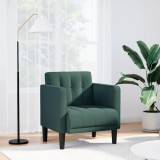 Cumpara ieftin Canapea scaun cu cotiere, verde &icirc;nchis, 53 cm, textil