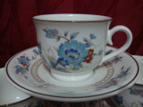 SET / CANA SI FARFURIE DIN PORTELAN JAPONEZ NORITAKE ,,BLEUFLEUR,,