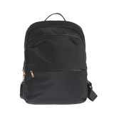 Rucsac negru cu design functional si fermoare aurii